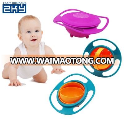 Novelty ABS Plastic Healthy Baby Kids Non Spill Feeding Toddler Saucer Bowl Practical 360 Rotating Design Avoid Food Spilling